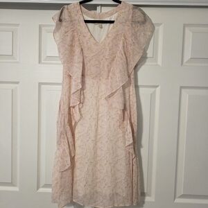 Elegant Pink Ruffle Dress